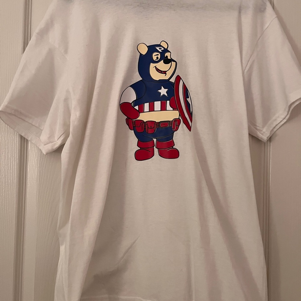 Winnie The Pooh Captain America T Shirt Unisex - Large